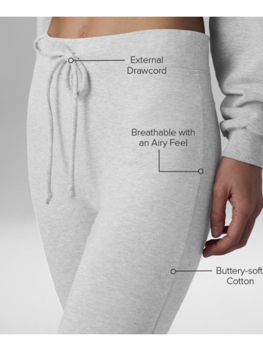 Alo Sway Bootcut Sweatpants Athletic Heather Grey High-Rise Waist Flared Sweats - Picture 6 of 16